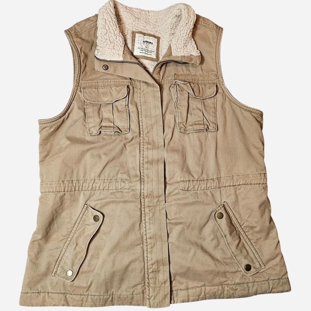 Sonoma Women's Vest with Sherpa Collar And Utility Pockets